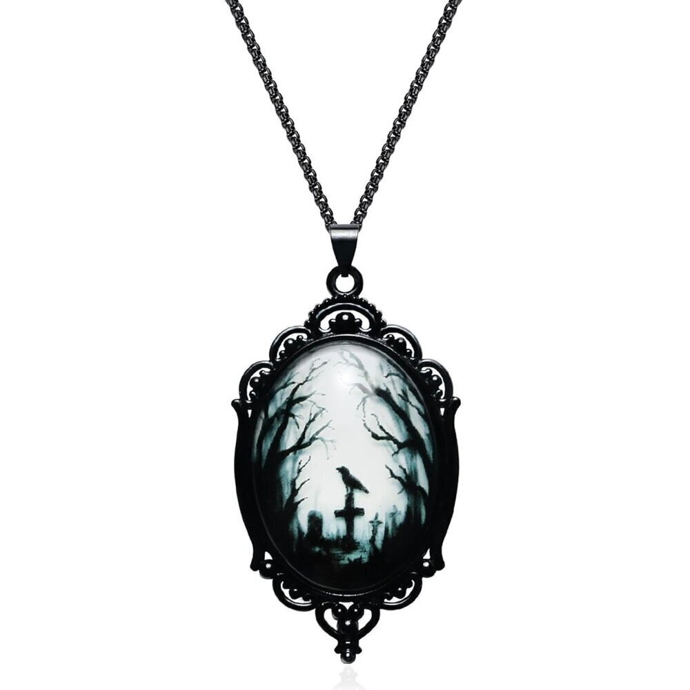 Gothic Necklace Black Choker Vampire Pendant Halloween Costume Jewelry for Women